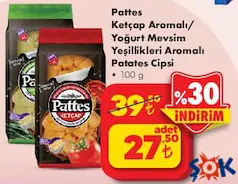 PATTES KETÇAP AROMALI/YOĞURT MEVSİM YEŞİLLİKLERİ AROMALI PATATES CİPSİ 100 G